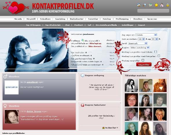 Kontaktprofilen.dk - Login forside