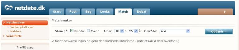 NetDate.dk - Ikke flere match